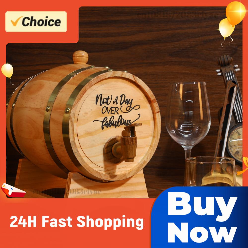 Wine Beer Rum - 3L Oymalı Viski Fıçısı, Standlı Tıpa