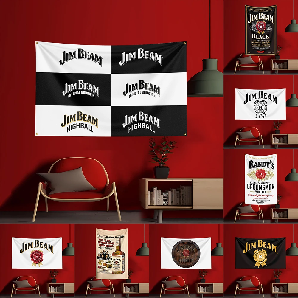 Wine Beer Rum - 90X150 CM Viski-J-jim kirişleri Bayrağı Polyester