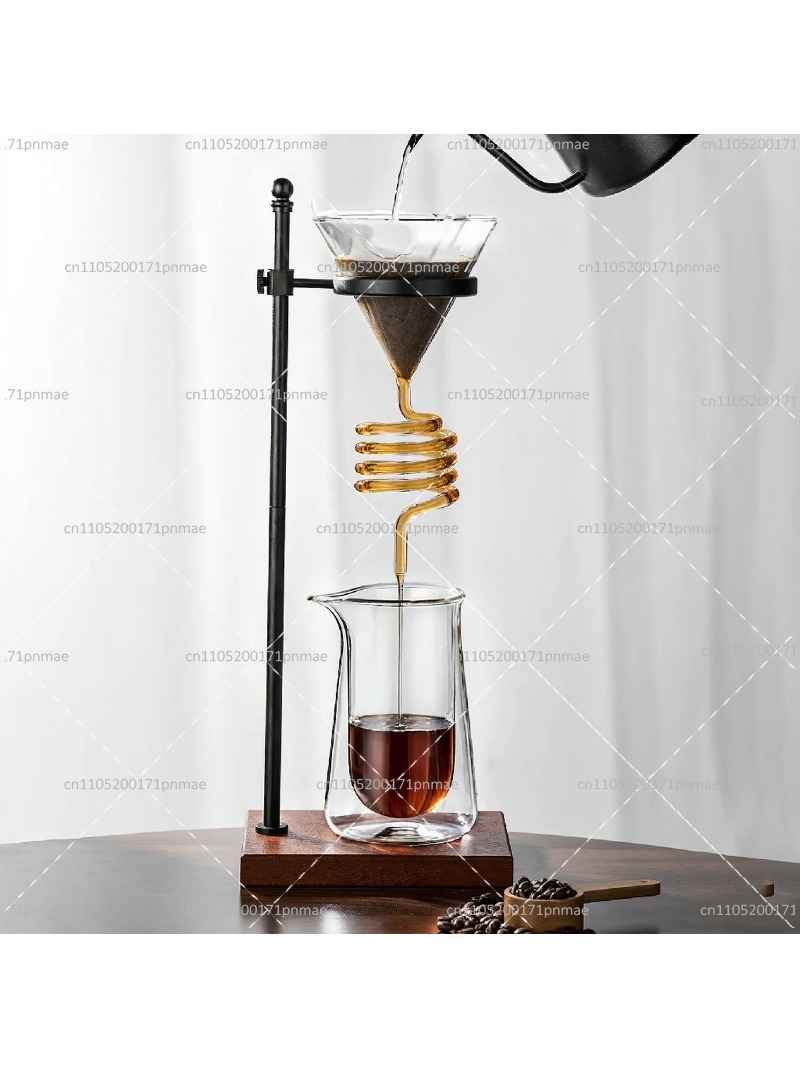Decanter Aerator Set - Zarif Spiral Cam Demleme Seti, Kırmızı