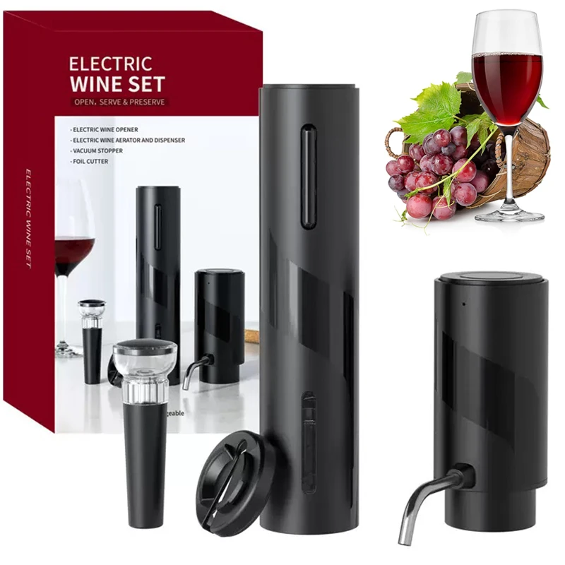Decanter Aerator Set - USB Şarjlı 4'ü 1 Arada Elektrikli