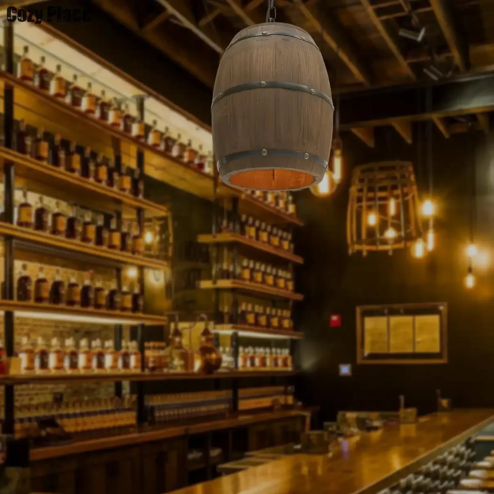 Wine & Beer Tours Of Nova Scotia - Rustik Lamba Vintage Avize Ahşap Sarkıt